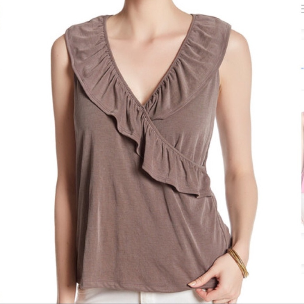 Ruffle Wrap Tank Blouse